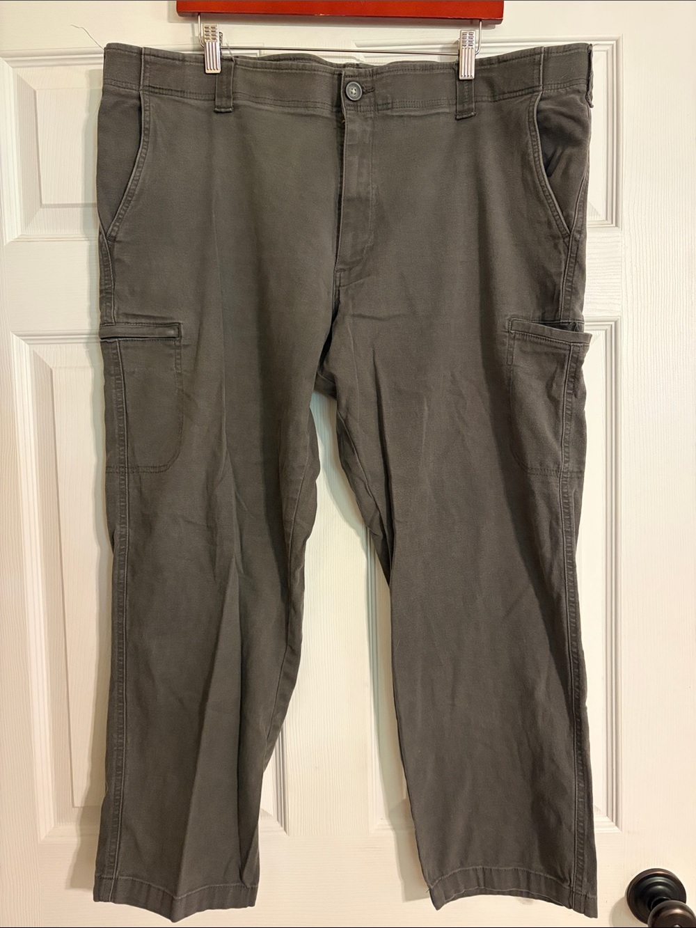 Lee Extreme Comfort Men's Gray Cargo Utility Pants Straight Stretch 42x30